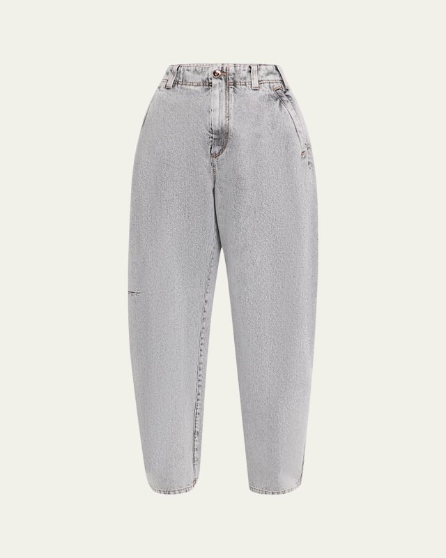 Denim Curve Pants, Grey